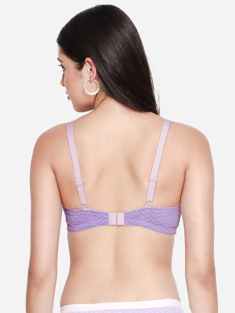Taabu Pastel Lilac Abstract Print Padded Wirefree T Shirt Bra 7 Taabu Pastel Lilac Abstract Print Padded Wirefree T Shirt Bra - Image 5
