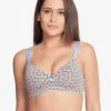 Taabu Delicate Blue Chevron Print Padded Wirefree T Shirt Bra