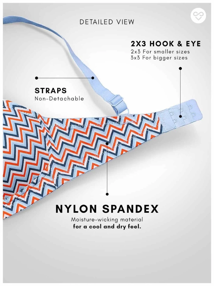 Taabu Delicate Blue Chevron Print Padded Wirefree T Shirt Bra 8 Taabu Delicate Blue Chevron Print Padded Wirefree T Shirt Bra - Image 6