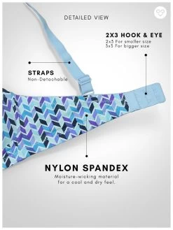 Taabu Ethereal Blue Geometric Print Padded Wirefree T Shirt Bra -Shyaway prtb013 etherealblue 06