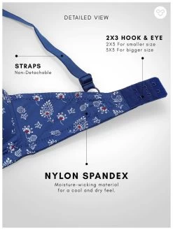 Taabu Surf Blue Paisley Print Padded Wirefree T Shirt Bra -Shyaway prtb016 surfblue 06