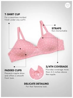 Taabu Mary Rose Polka Print Padded Wirefree T Shirt Bra 10 Taabu Mary Rose Polka Print Padded Wirefree T Shirt Bra -Shyaway prtb020 maryrose 05