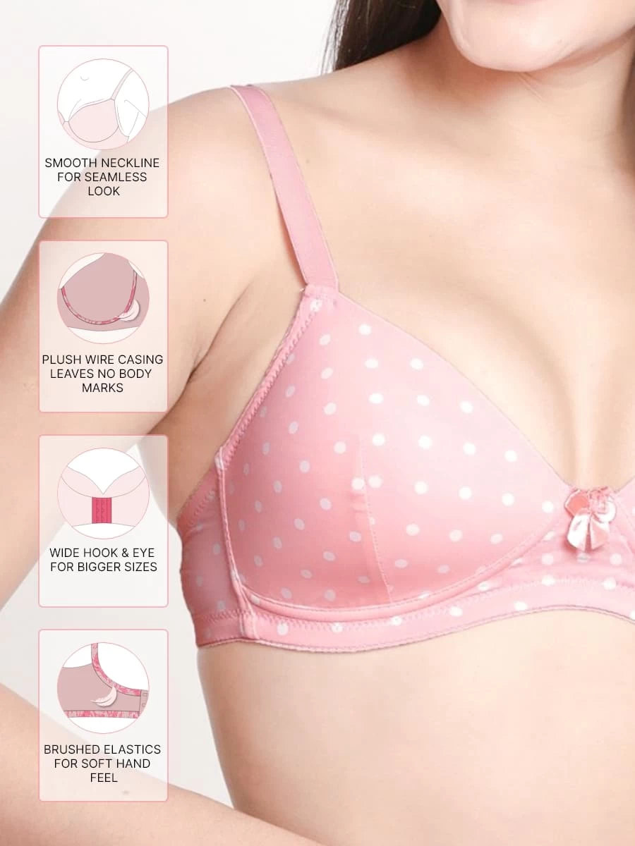 Taabu Mary Rose Polka Print Padded Wirefree T Shirt Bra 4 Taabu Mary Rose Polka Print Padded Wirefree T Shirt Bra - Image 2