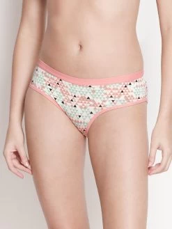 Taabu Pale Pink Geometric Print Polyamide Bikini Panty