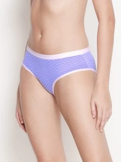Taabu Pastel Lilac Line Print Polyamide Bikini Panty -Shyaway prtp008 pastellilac 02