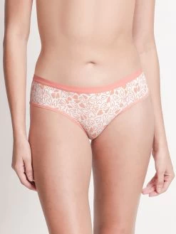 Taabu Pale Pink Heart Print Polyamide Bikini Panty
