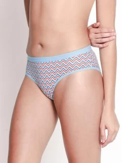Taabu Delicate Blue Geometric Print Polyamide Bikini Panty -Shyaway prtp012 delicateblue 02