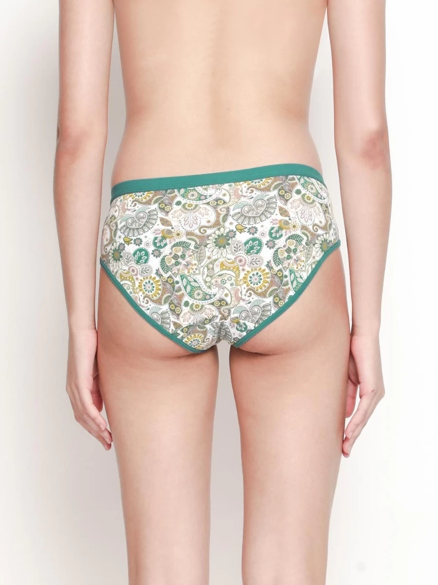 Taabu Cadmium Green Paisley Print Polyamide Bikini Panty 6 Taabu Cadmium Green Paisley Print Polyamide Bikini Panty - Image 4