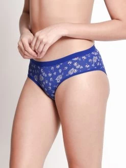 Taabu Surf Blue Floral Print Polyamide Bikini Panty -Shyaway prtp016 surfblue 02