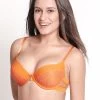 Susie Marigold Orange Lace Demi Cup Underwire Push Up Bra 2 Susie Marigold Orange Lace Demi Cup Underwire Push Up Bra -Shyaway s001 marigold 02