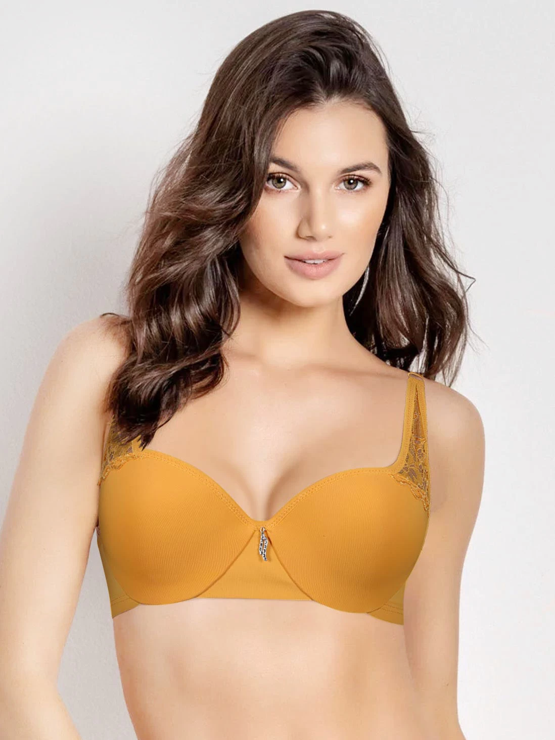 Susie Marigold Orange Lace Detail Padded Wired Push Up Bra 3 Susie Marigold Orange Lace Detail Padded Wired Push Up Bra
