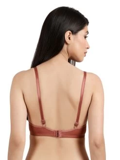 Susie Clay Brown Lace Detail Padded Wired Push Up Bra -Shyaway s003 pottersclay 2 1