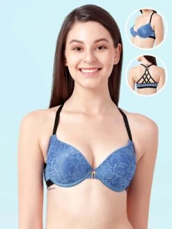 Susie Bluesteel Fancy Back Lace Front Open Bra