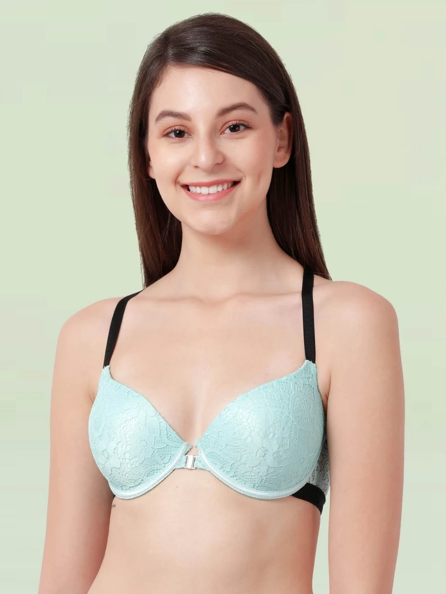 Susie Paradise Green Fancy Back Lace Front Open Bra 8 Susie Paradise Green Fancy Back Lace Front Open Bra - Image 6