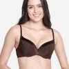 Susie Chocolate Brown Wired Satin Trim Casual Pushup Bra 2 Susie Chocolate Brown Wired Satin Trim Casual Pushup Bra -Shyaway s006 chocolatefonda 01