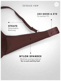 Susie Chocolate Brown Wired Satin Trim Casual Pushup Bra -Shyaway s006 chocolatefonda 6