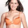 Susie Coral Reef Orange Wired Satin Trim Casual Pushup Bra -Shyaway s006 coralreef 01