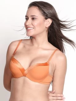 Susie Coral Reef Orange Wired Satin Trim Casual Pushup Bra 10 Susie Coral Reef Orange Wired Satin Trim Casual Pushup Bra -Shyaway s006 coralreef 02