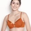 Susie Orange Ochre Wired Satin Trim Everyday Pushup Bra