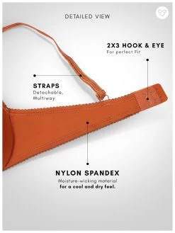 Susie Orange Ochre Wired Satin Trim Everyday Pushup Bra -Shyaway s006 orangeochre 6 1