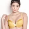 Susie Sunshine Yellow Satin Neckline Padded Wired Bra -Shyaway s006 sunshine 01