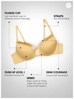 Susie Sunshine Yellow Satin Neckline Padded Wired Bra -Shyaway s006 sunshine 05