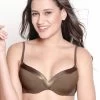 Susie Tannin Brown Wired Satin Trim Casual Pushup Bra -Shyaway s006 tanninbrown 01
