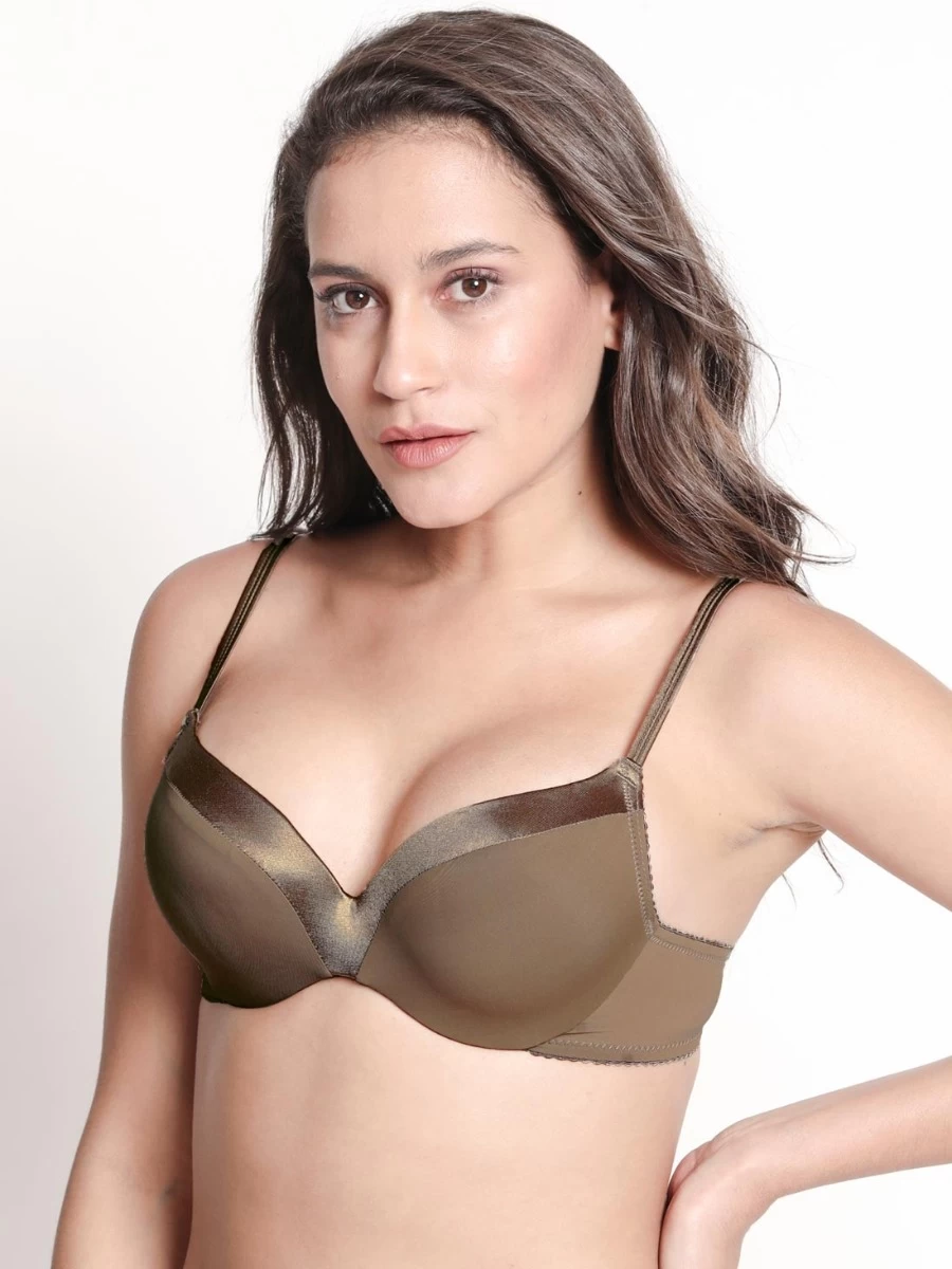 Susie Tannin Brown Wired Satin Trim Casual Pushup Bra 4 Susie Tannin Brown Wired Satin Trim Casual Pushup Bra - Image 2