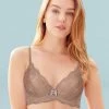 Susie Mahogany Skin Front Lace Padded Wired Bra -Shyaway s020 mahoganyrose a