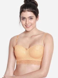 Susie Double Cream Padded Wired Lace Cup Balconette Bra
