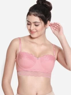 Susie Mary Rose Padded Wired Lace Cup Balconette Bra -Shyaway s021 maryrose 01
