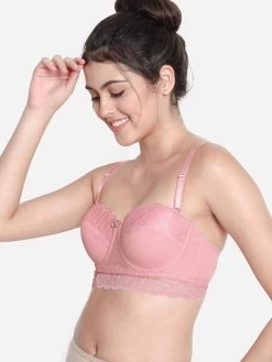Susie Mary Rose Padded Wired Lace Cup Balconette Bra -Shyaway s021 maryrose 02