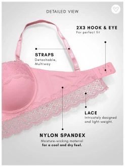 Susie Mary Rose Padded Wired Lace Cup Balconette Bra -Shyaway s021 maryrose 6