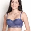 Susie Paisley Purple Padded Wired Lace Cup Balconette Bra