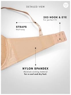 Susie Double Cream Padded Wired Demi Coverage Full Lace Bra -Shyaway s023 doublecream 6