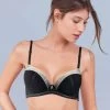Susie Black French Narrow Lace Neckline Push Up Bra