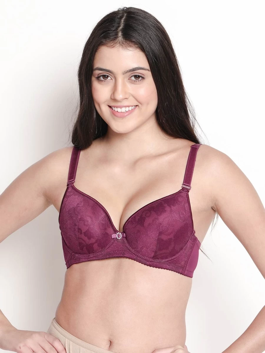 Susie Purple Lace Detachable Strap Padded Underwire Bra 3 Susie Purple Lace Detachable Strap Padded Underwire Bra