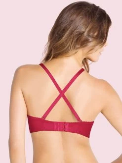 Susie Hot Red Lace Cut Work Padded Wired Bra 7 Susie Hot Red Lace Cut Work Padded Wired Bra -Shyaway s035 hotred c