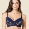 Susie Ocean Blue Padded Wired Half Lace Cup Everyday Bra -Shyaway s039 oceancavrenblue a