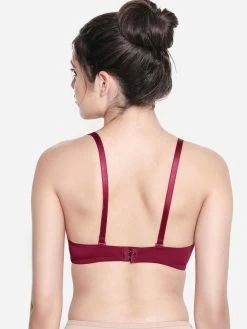 Susie Persian Red Padded Wired Half Lace Cup Everyday Bra -Shyaway s039 persianred 04