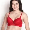 Susie Fiery Red Padded Wired Full Lace Designer Bra