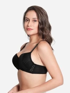 Susie BlackBeauty Lace Cup Padded Wired Bra -Shyaway s041 blackbeauty 02