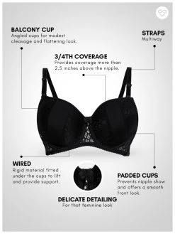Susie BlackBeauty Lace Cup Padded Wired Bra -Shyaway s041 blackbeauty 06
