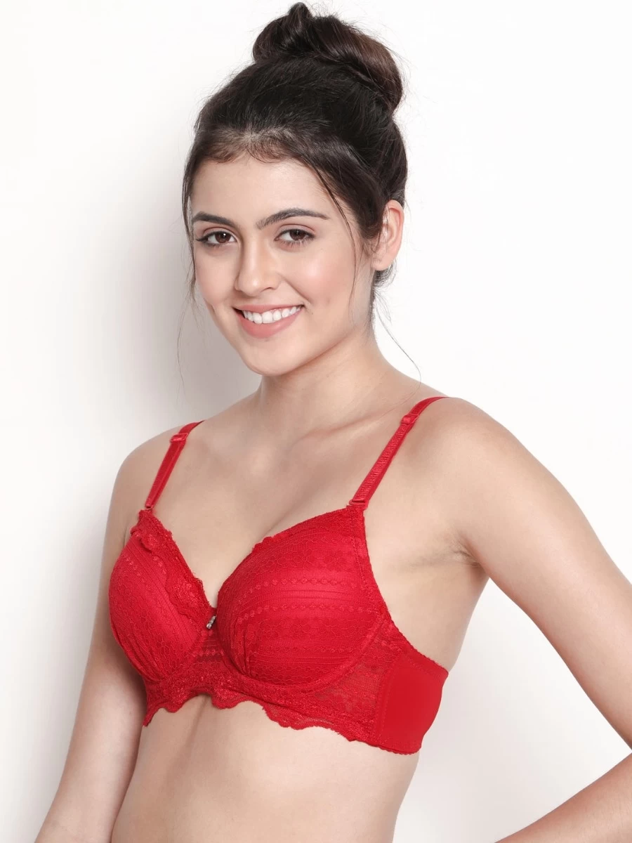 Susie Fiery Red Wired Full Coverage Padded Lace Bra 4 Susie Fiery Red Wired Full Coverage Padded Lace Bra - Image 2