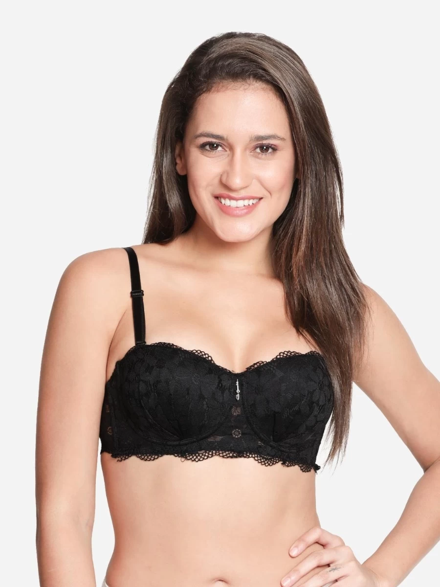 Susie Black Beauty Full Lace Sexy Padded Wired Balconette Bra 3 Susie Black Beauty Full Lace Sexy Padded Wired Balconette Bra
