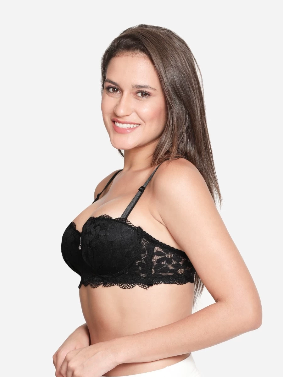 Susie Black Beauty Full Lace Sexy Padded Wired Balconette Bra 5 Susie Black Beauty Full Lace Sexy Padded Wired Balconette Bra - Image 3