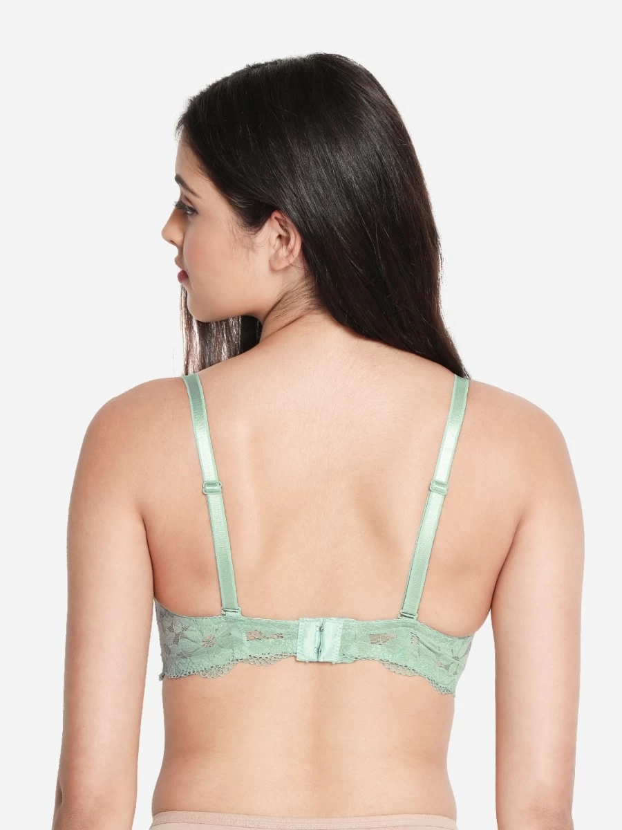 Susie Mint Green Full Lace Sexy Padded Wired Balconette Bra 8 Susie Mint Green Full Lace Sexy Padded Wired Balconette Bra - Image 6