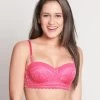 Susie Candy Pink Designer Lace Cup Padded Wired Balconette Bra -Shyaway s047 candypink 01