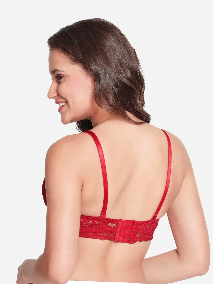 Susie Fiery Red Designer Lace Cup Padded Wred Balconette Bra 7 Susie Fiery Red Designer Lace Cup Padded Wred Balconette Bra - Image 5