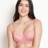 Susie Pale Pink Designer Lace Cup Padded Wired Balconette Bra -Shyaway s047 palepink 1
